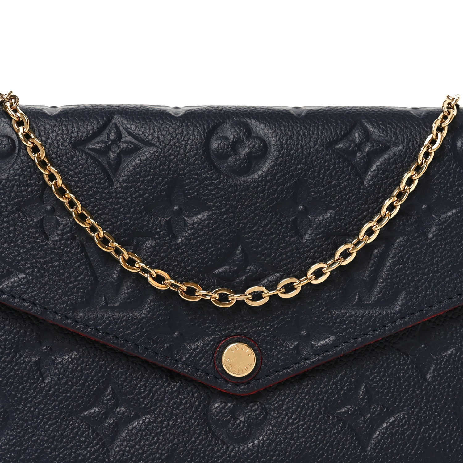 Louis Vuitton Empreinte Pochette Felicie Chain Wallet Marine Rouge 8 of 11