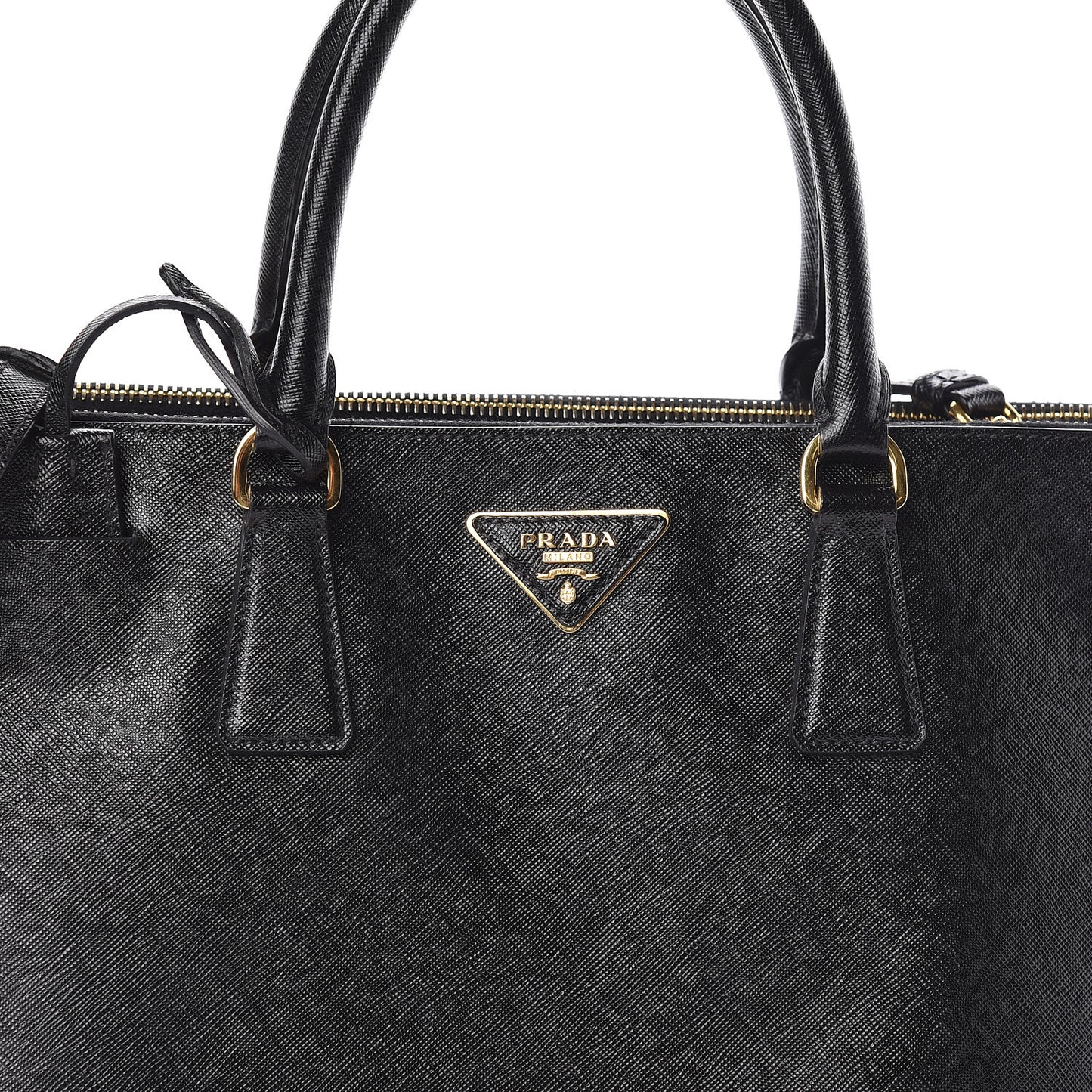 Saffiano Medium Galleria Double Zip Tote Black