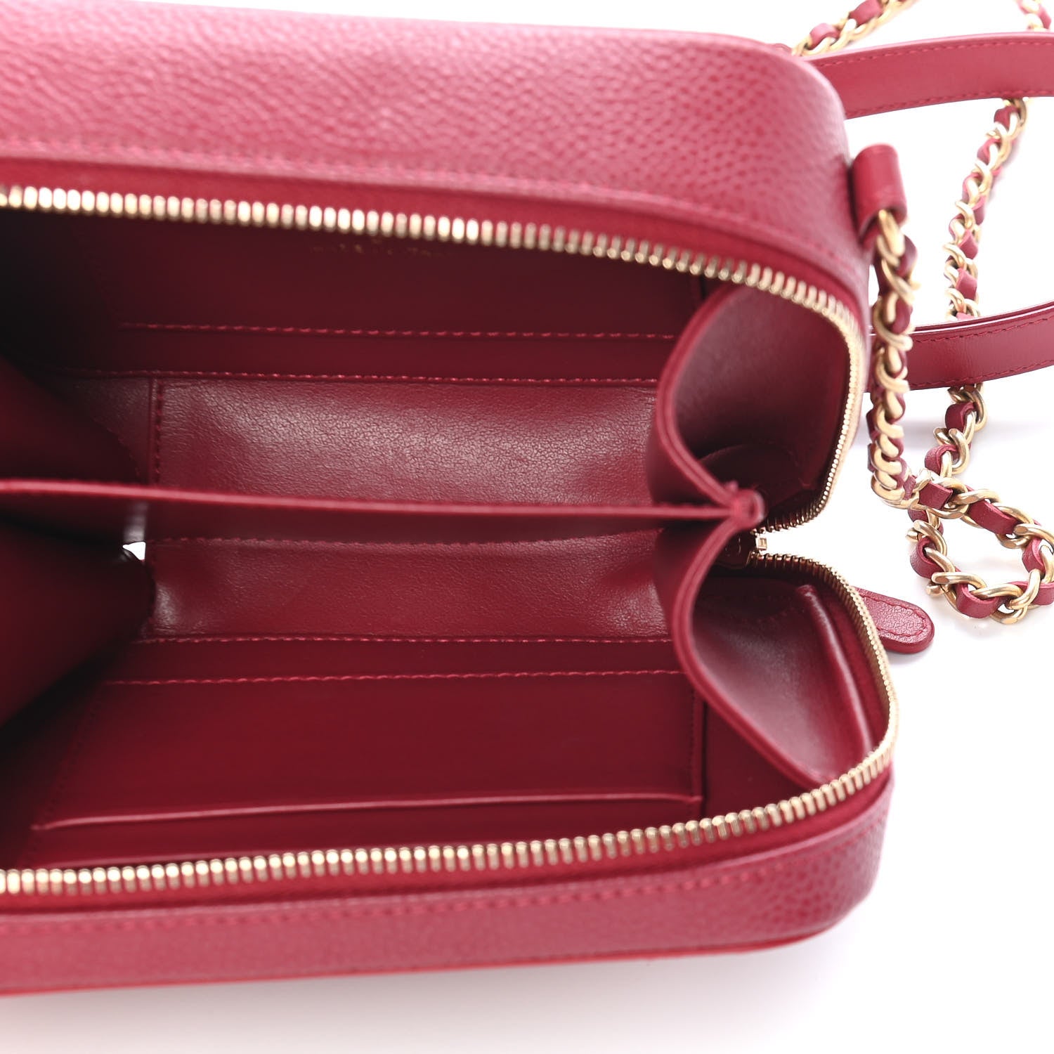 Chanel Caviar Quilted Filigree Vanity Clutch With Chain Dark Pink 5 of 9