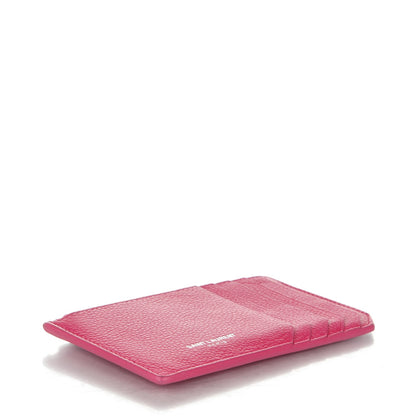 Saint Laurent Grained Calfskin 5 Fragments Zip Pouch Card Holder Lipstick Fuchsia 4 of 6