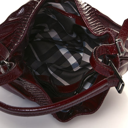Burberry Patent Quilted Hobo Burgundy 4 of 13