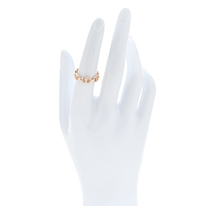 Hermes 18K Rose Gold PM Chaine d'Ancre Enchainee Ring 53 6.5 2 of 7