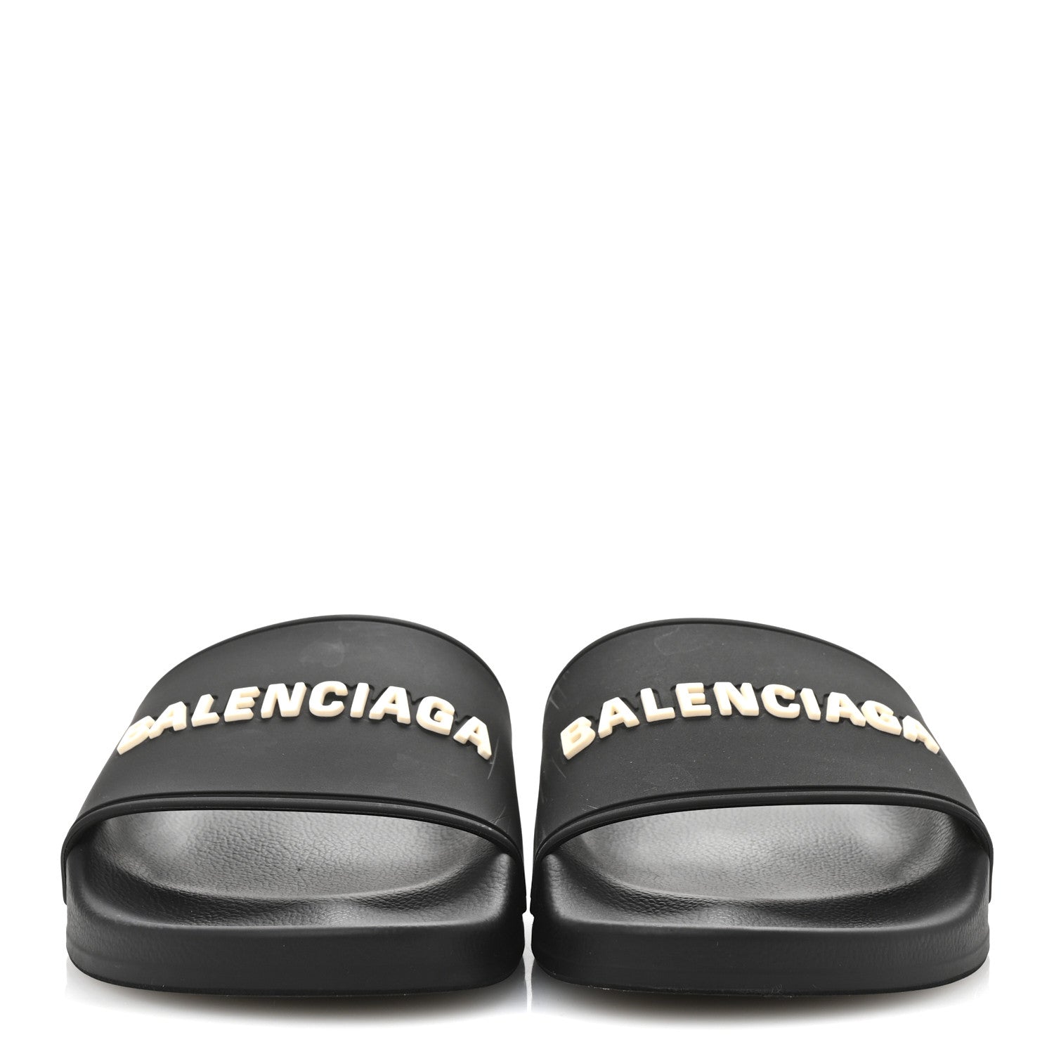 Balenciaga Rubber Logo Pool Slide Sandals 36 Black 1700467