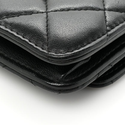 Chanel Lambskin Quilted Wallet On Chain WOC Black 15 of 16