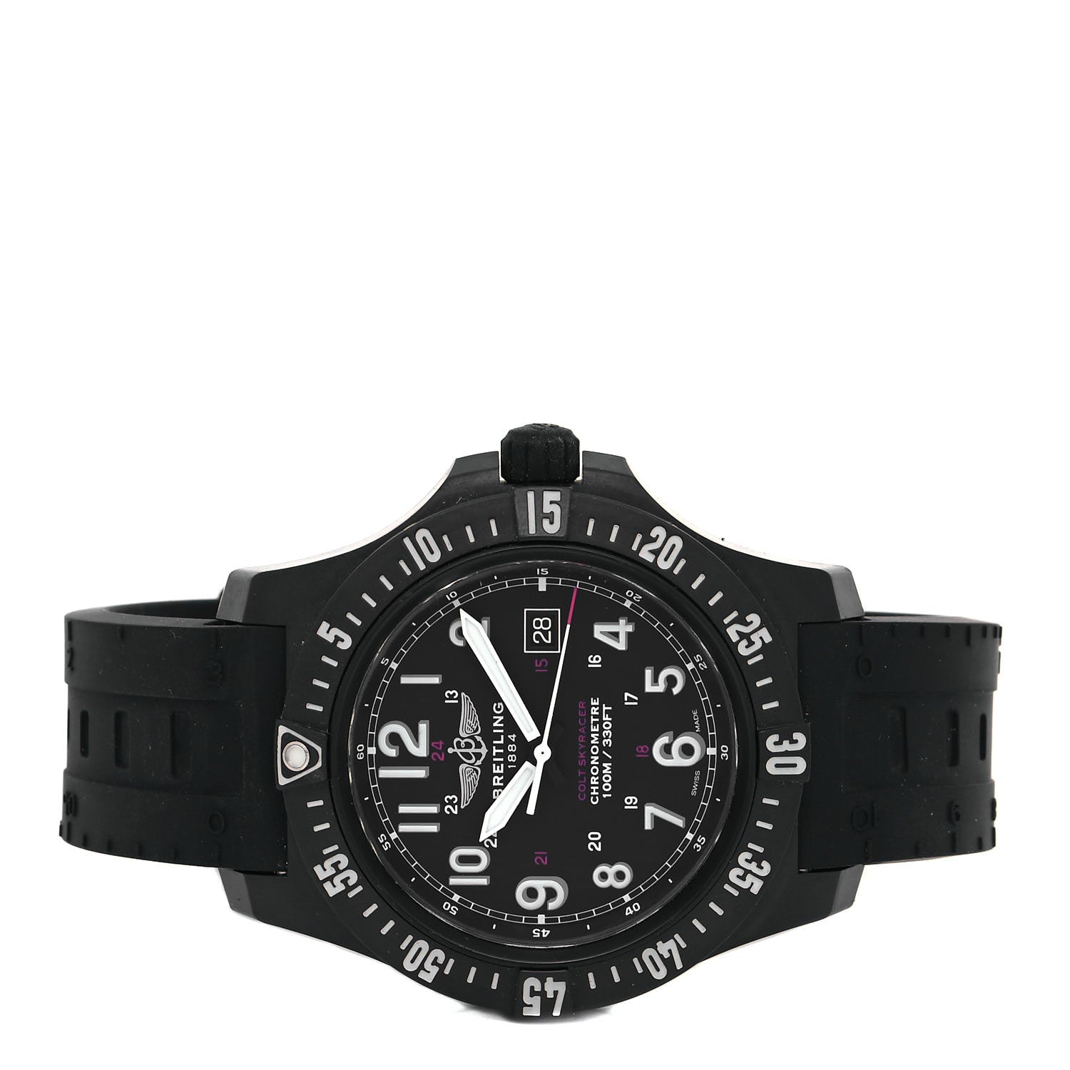 Breitling Breitlight Rubber 45mm Colt Skyracer Quartz Watch Black X74320 2 of 5
