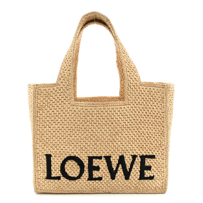 Loewe Raffia Paula's Ibiza Small Font Tote Natural Tan 1 of 9