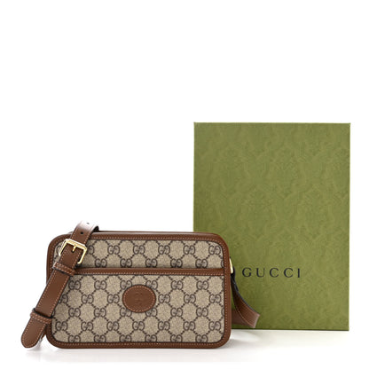 Gucci GG Supreme Monogram Azalea Calfskin Mini Retro Interlocking G Shoulder Bag Beige Ebony Brown Sugar 11 of 11