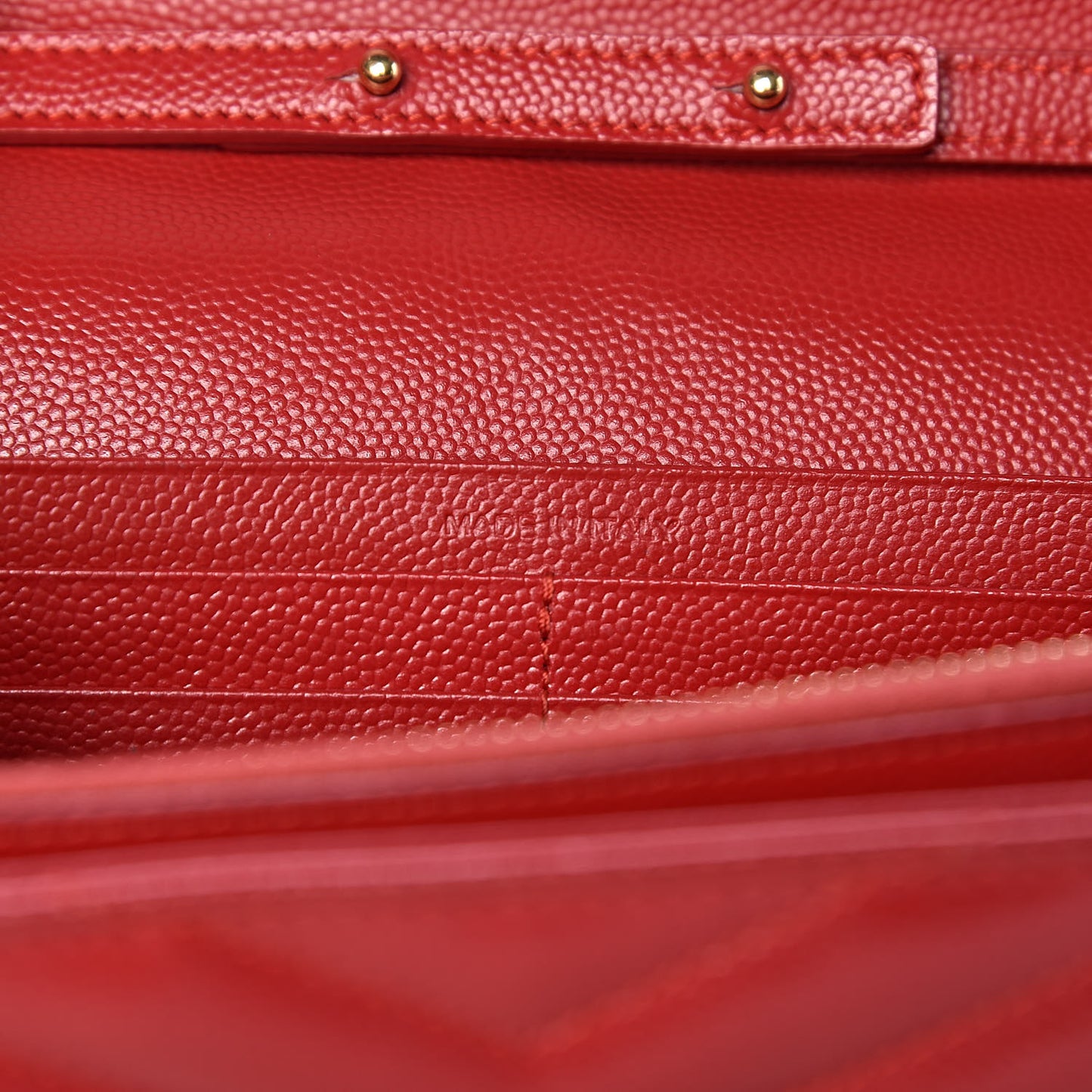 Grain De Poudre Matelasse Chevron Monogram Chain Wallet New Red