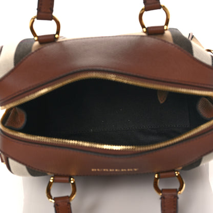 Burberry House Check Derby Calfskin Small Alchester Bowling Bag Honey Tan 5 of 9