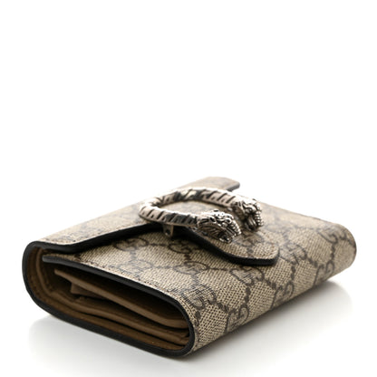 Gucci GG Supreme Monogram Dionysus Card Case Wallet Beige Taupe 4 of 7