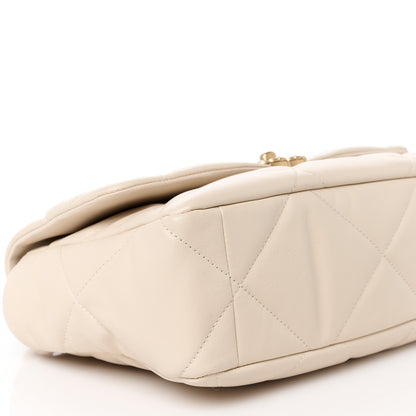 Chanel Goatskin Quilted Large Chanel 19 Flap Light Beige 9 of 10