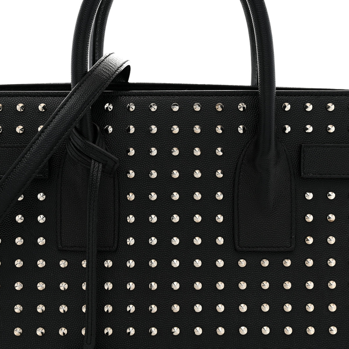 Saint Laurent Grain De Poudre Studded Small Sac De Jour Black 8 of 10