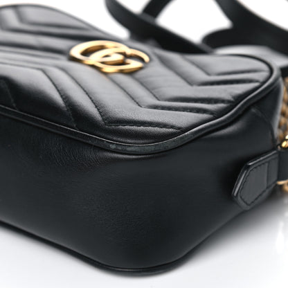 Gucci Calfskin Matelasse Mini GG Marmont Chain Shoulder Bag Black 8 of 14