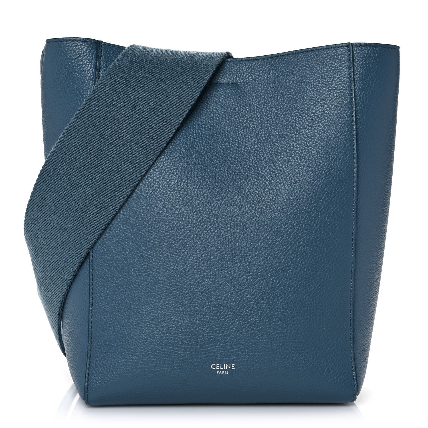 Celine Soft Grained Calfskin Small Sangle Bucket Bag Blue 1 of 9