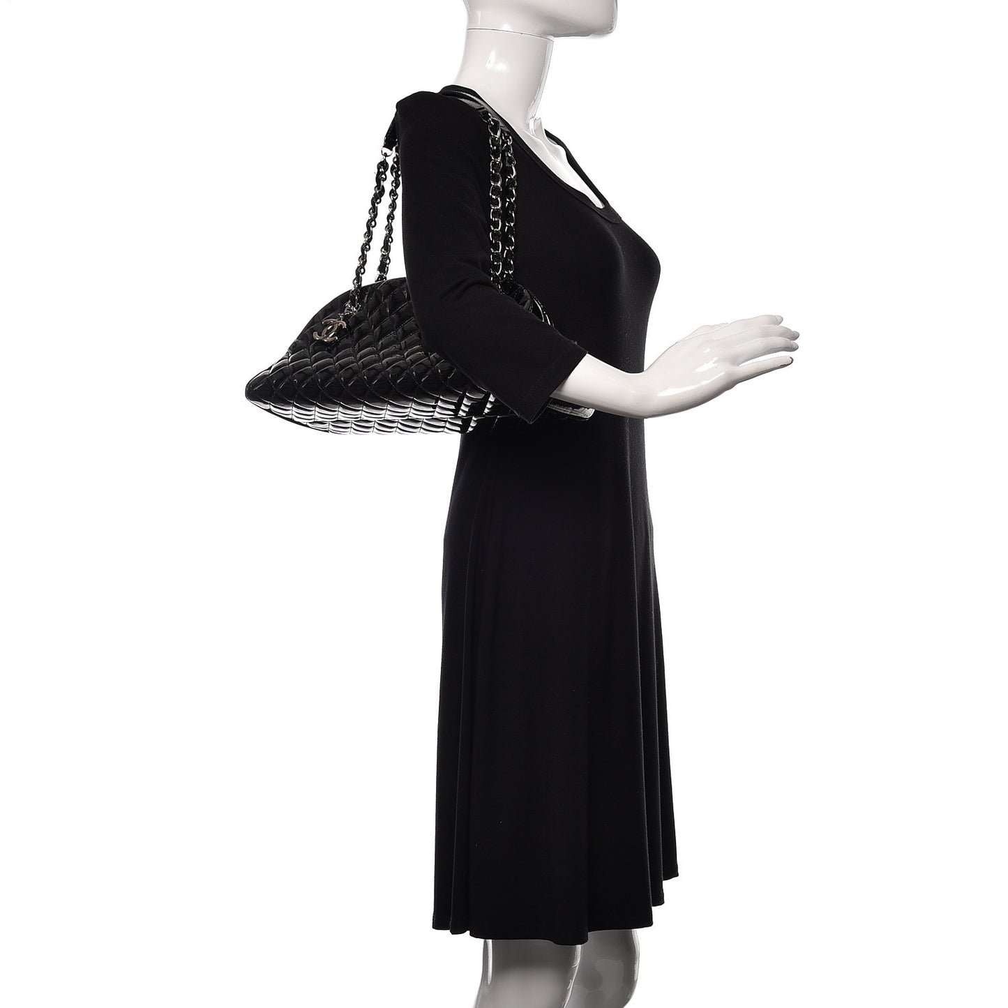 Patent Quilted Medium Just Mademoiselle Black