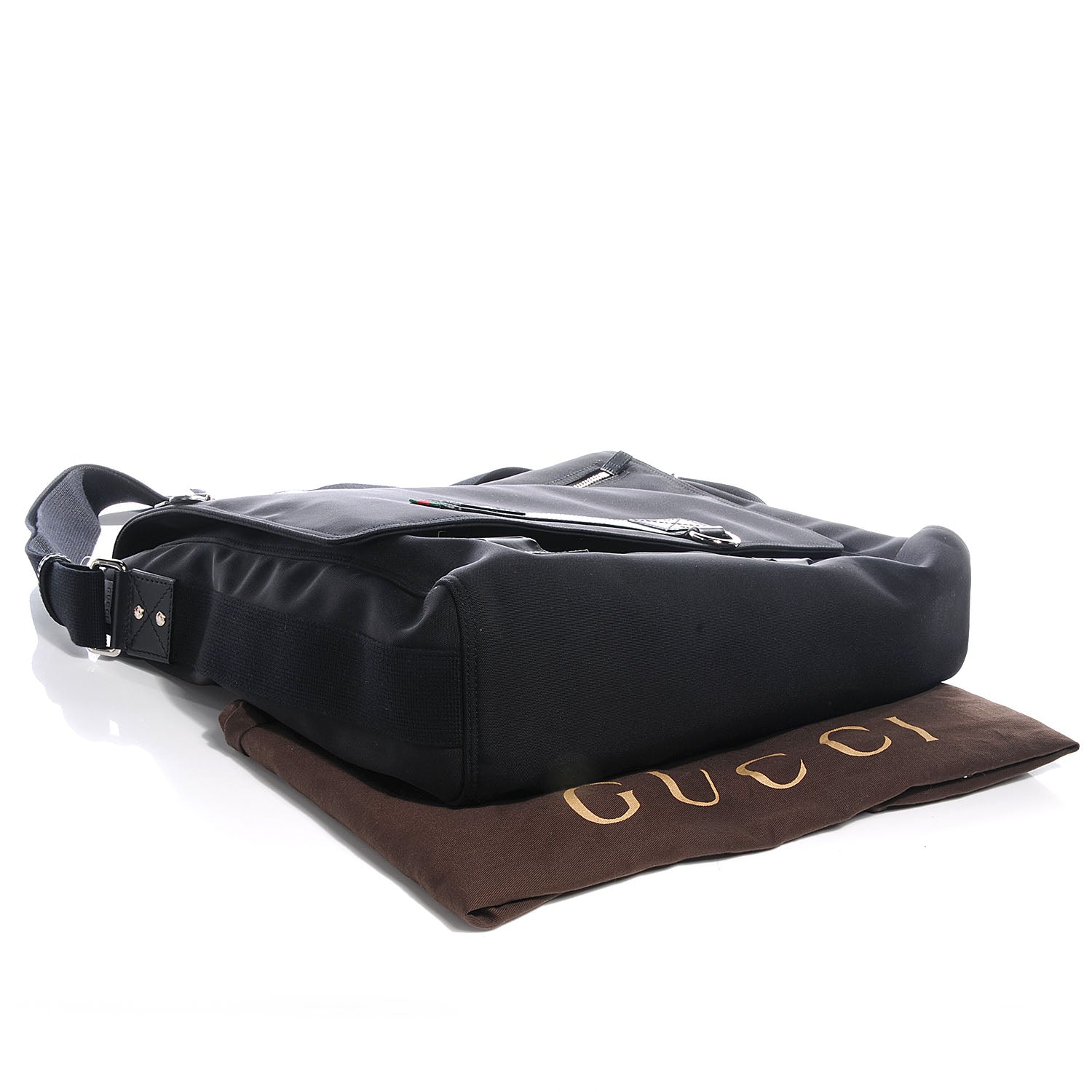 Gucci Mens Nylon Large Messenger Bag Black 4 of 8