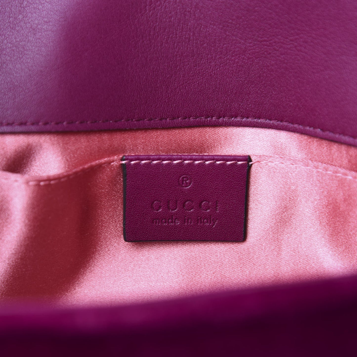 Velvet Matelasse Mini GG Marmont Shoulder Bag Fuchsia Violet Cyclamen