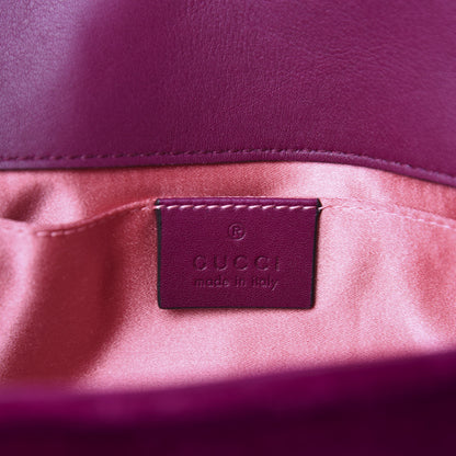 Gucci Velvet Matelasse Mini GG Marmont Shoulder Bag Fuchsia Violet Cyclamen 8 of 10
