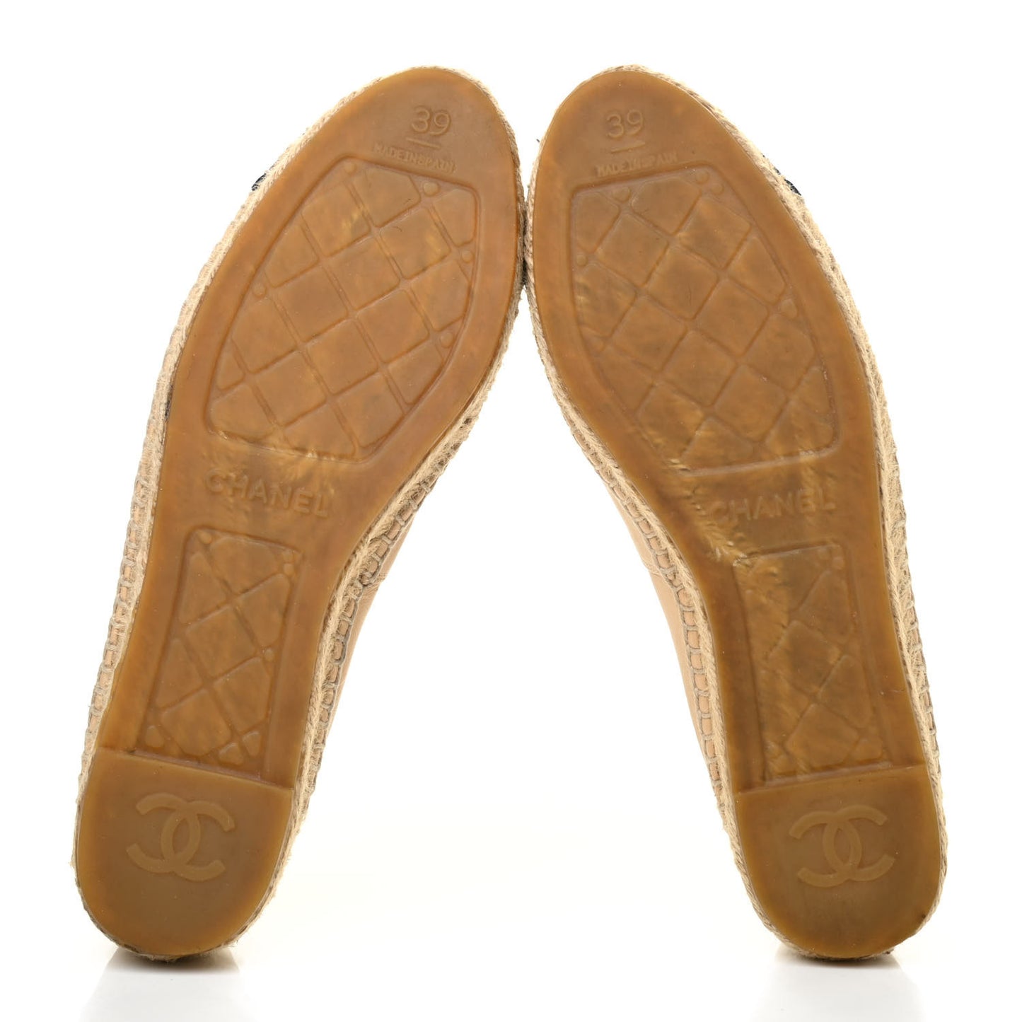 Lambskin CC Espadrilles 39 Beige Black