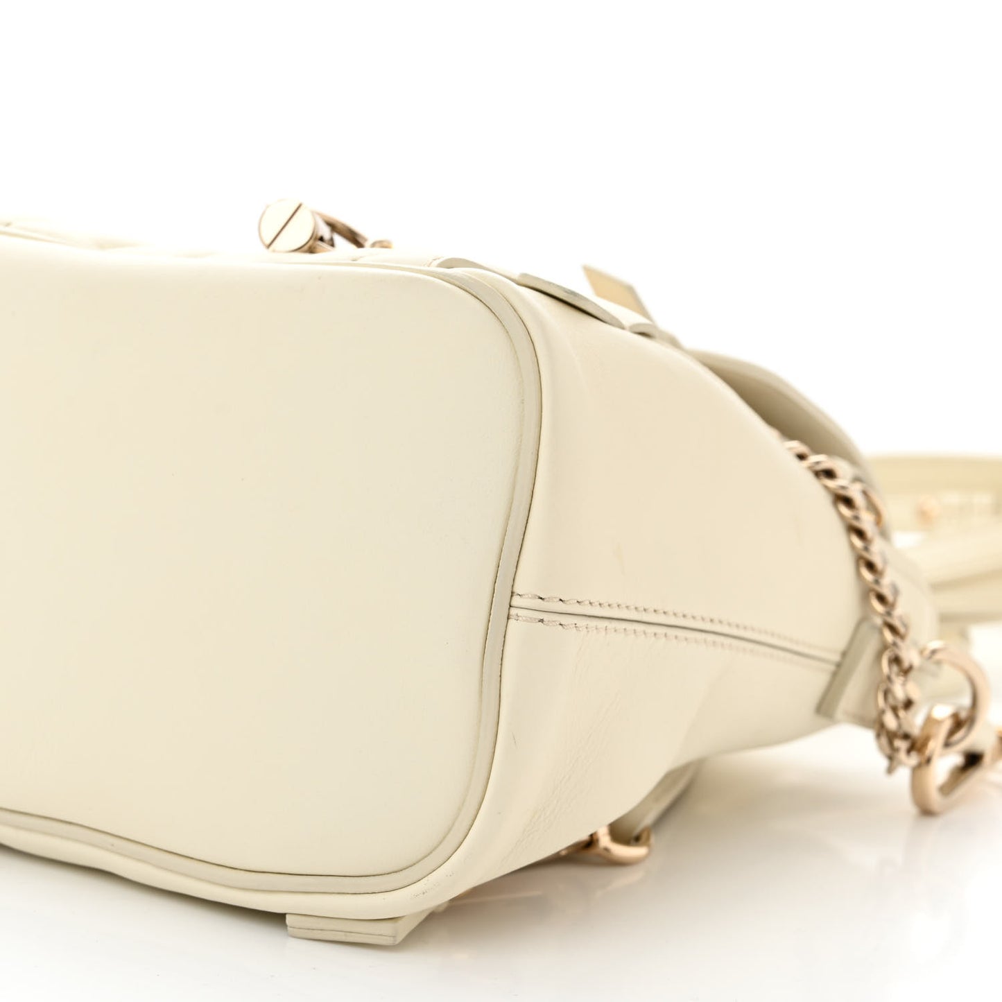 Calfskin Quilted Mini Faye Backpack Natural White