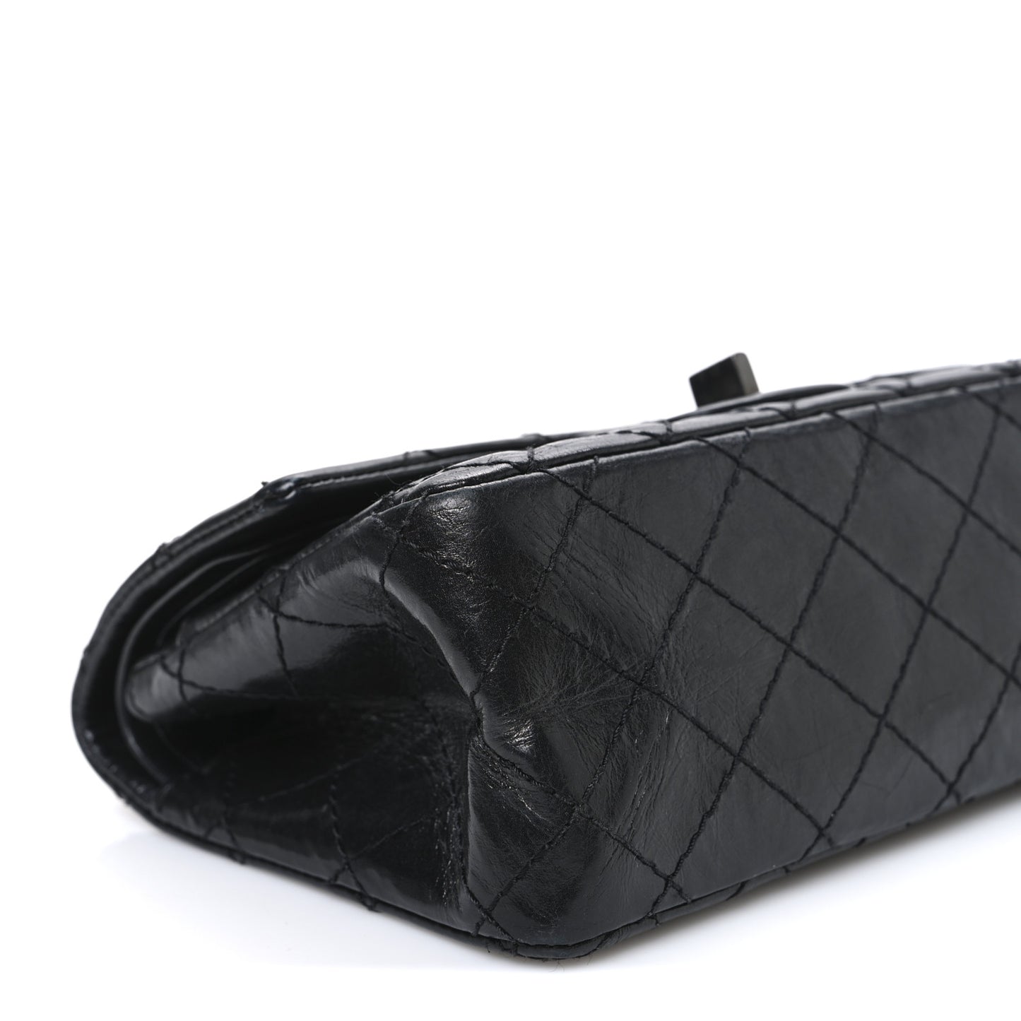 Aged Calfskin Quilted 2.55 Reissue Mini Flap So Black So Black