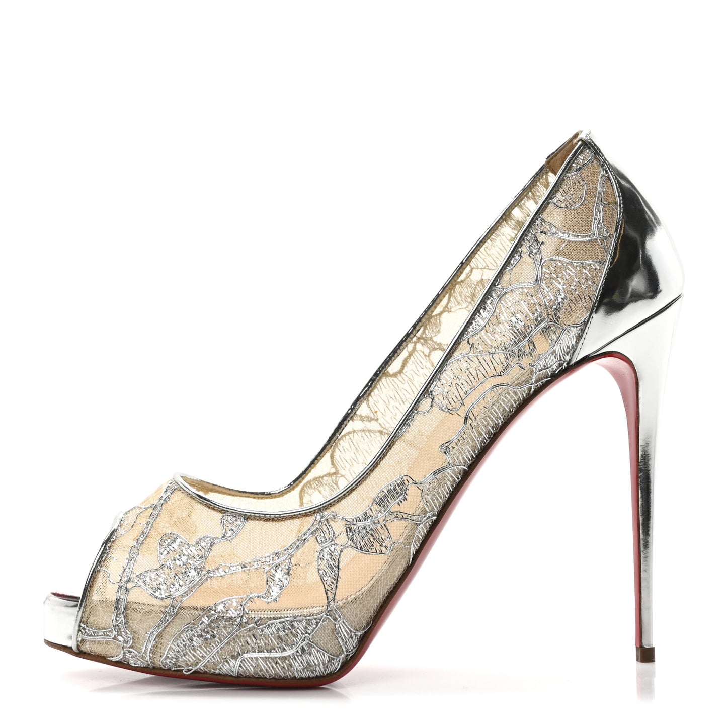 Rete Dentelle Lurex Very Lace 120 Pumps 41 Silver