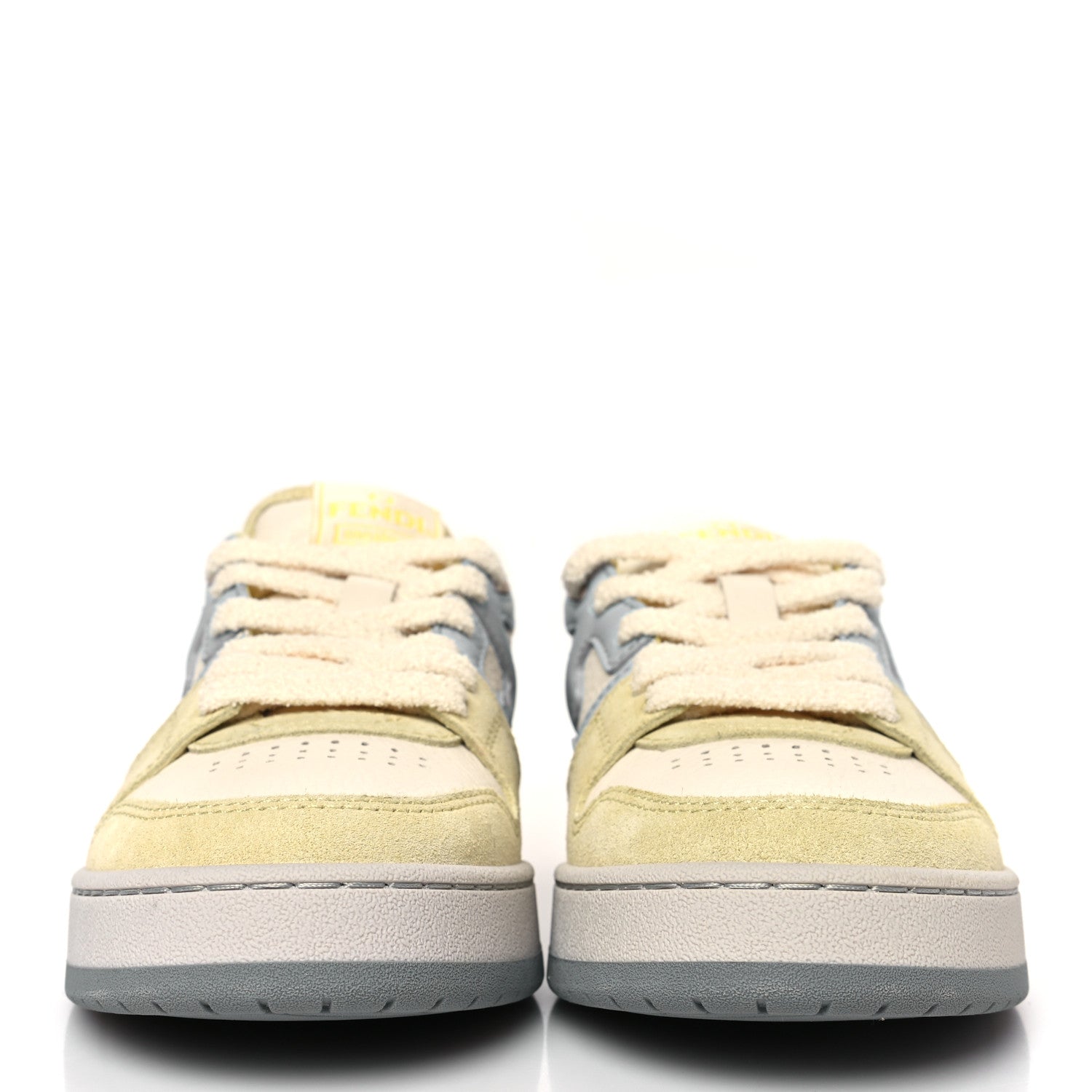 Fendi Suede Vitello Fendi Match Low Top Sneakers 37 Straw Azzurro Poison Connecticut 2 of 9