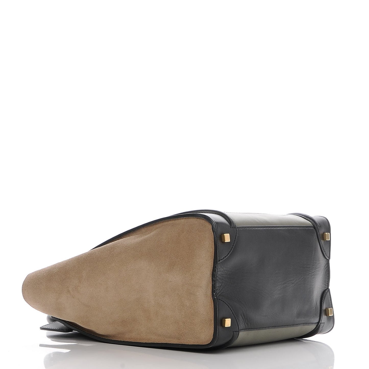 Smooth Calfskin Suede Mini Tri-Color Luggage Almond