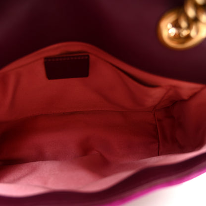 Gucci Velvet Matelasse Mini GG Marmont Shoulder Bag Fuchsia Violet Cyclamen 5 of 10