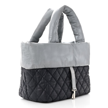 Chanel Metallic Lambskin Quilted Small Coco Cocoon Reversible Tote Light Grey 5 of 22