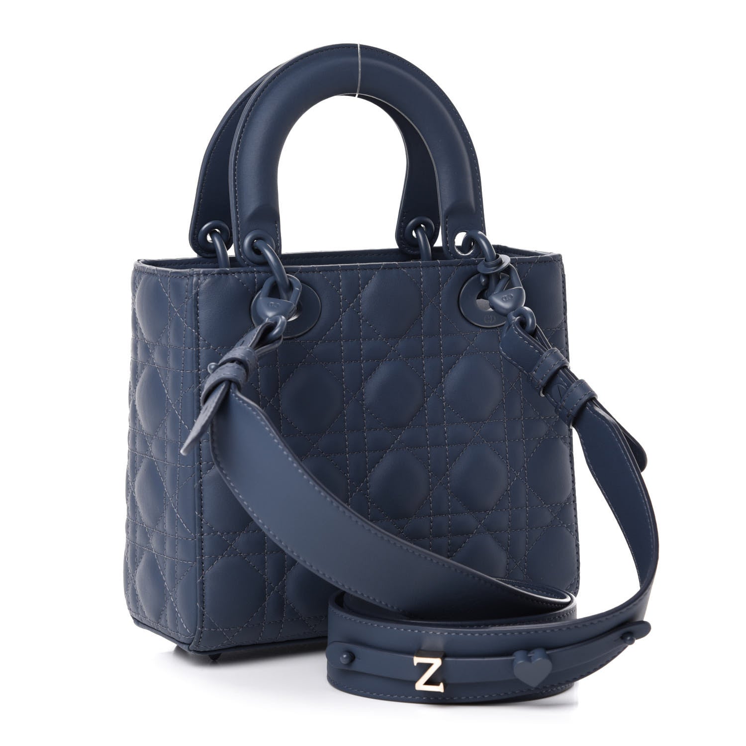 Christian Dior Ultra Matte Calfskin Cannage Small My ABCDior Lady Dior Dark Denim Blue 3 of 12