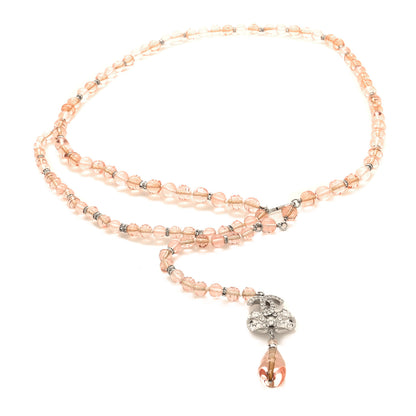Chanel Resin Bead Crystal CC Bow Belt Pink Silver 1 of 4