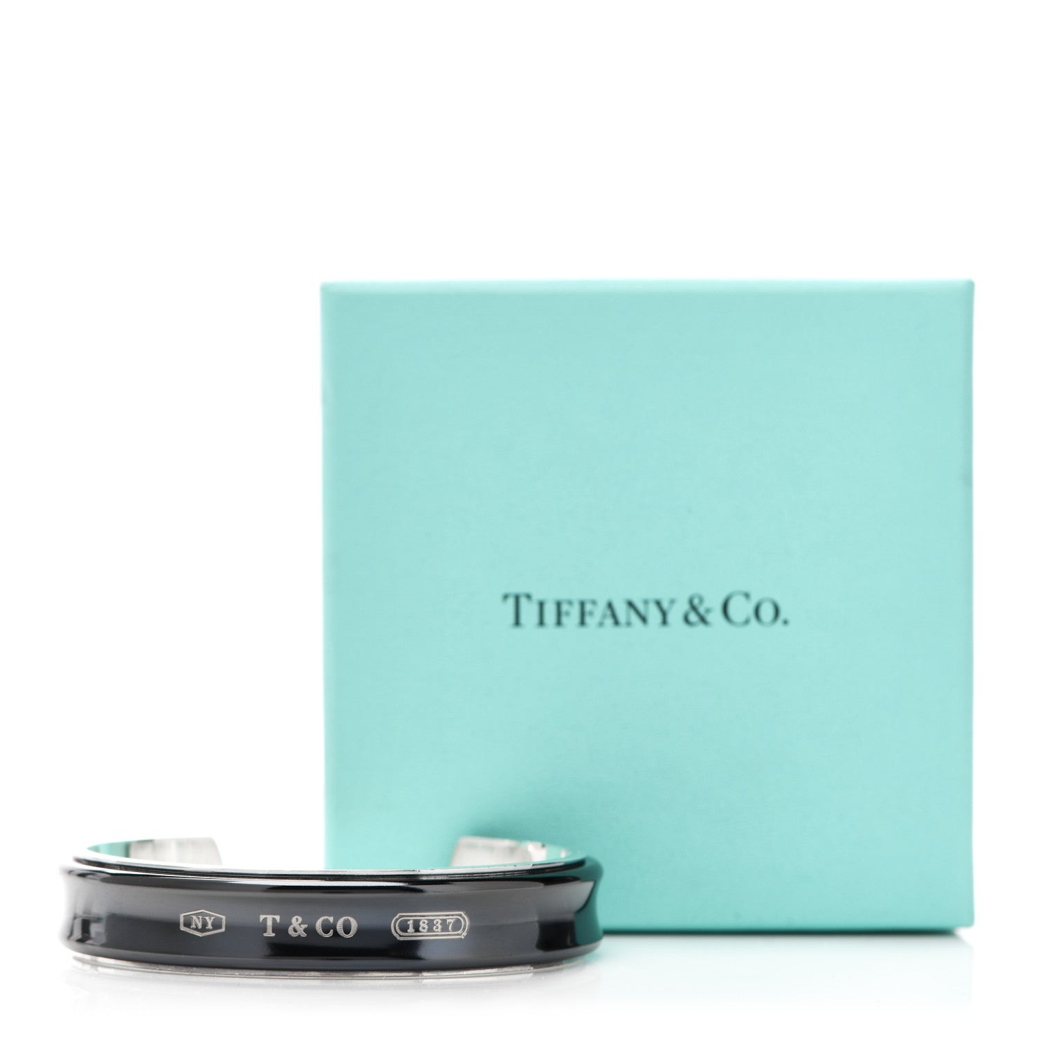 Tiffany Sterling Silver Titanium 1837 Cuff Bracelet 4 of 4