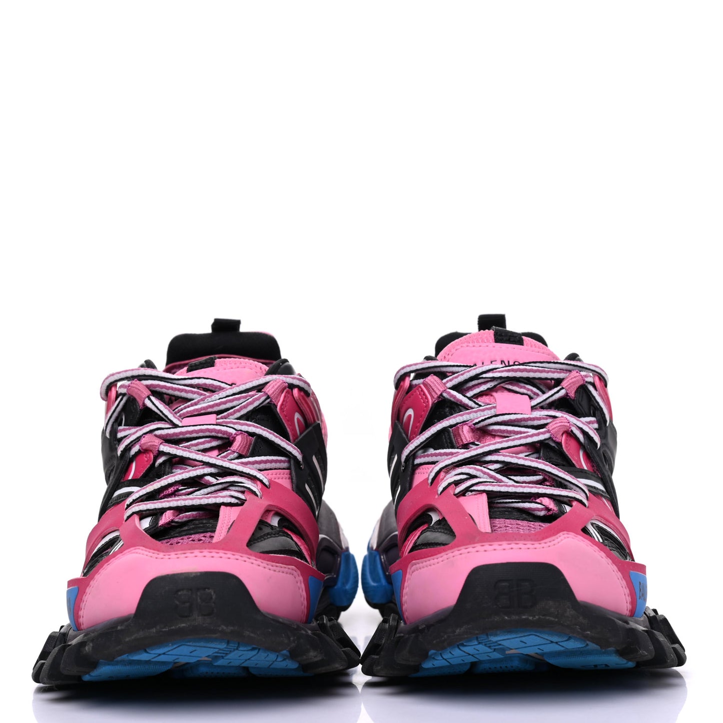 Mesh Nylon Metallic Fabric Womens Track Sneakers 35 Pink Blue