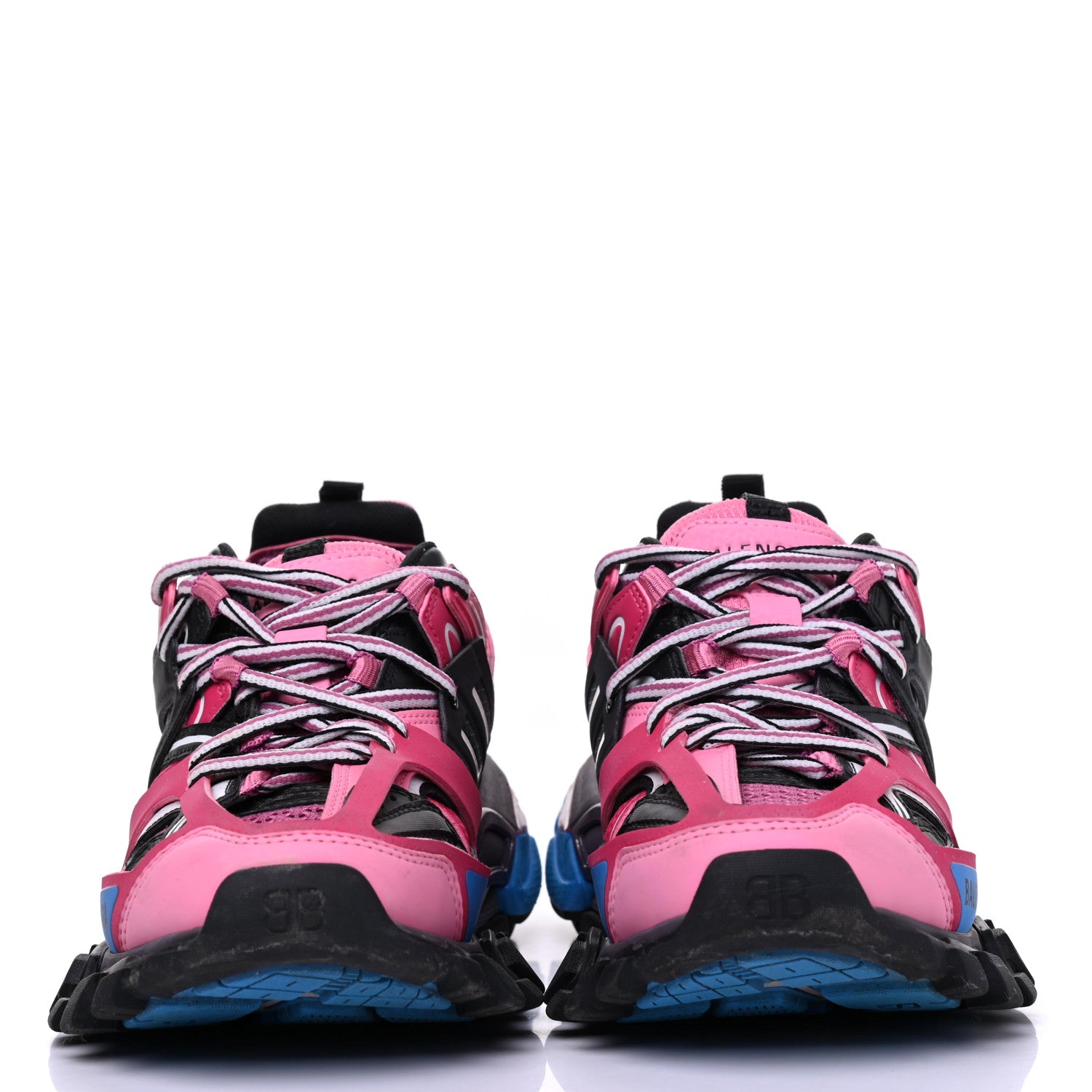 Balenciaga Mesh Nylon Metallic Fabric Womens Track Sneakers 35 Pink Blue 2 of 9