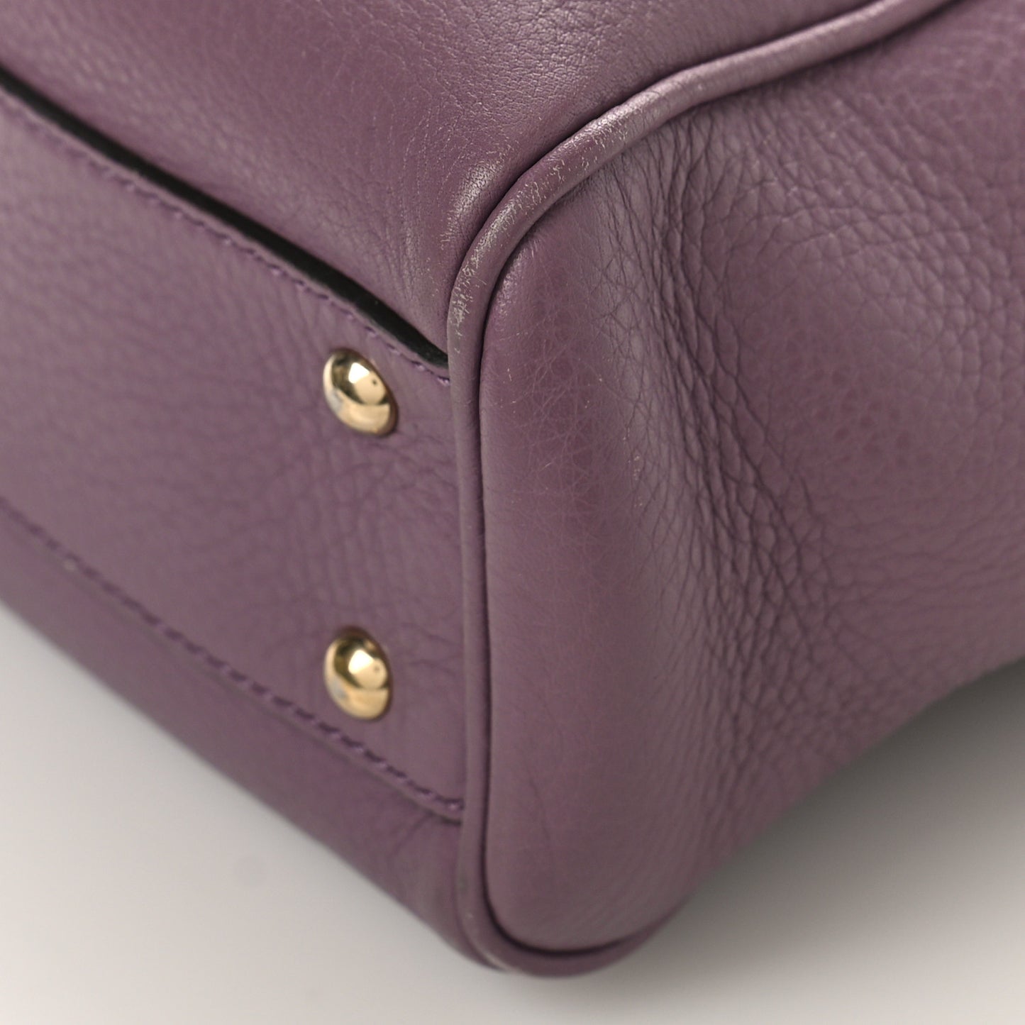 Calfskin Mini Bamboo Shopper Tote Purple