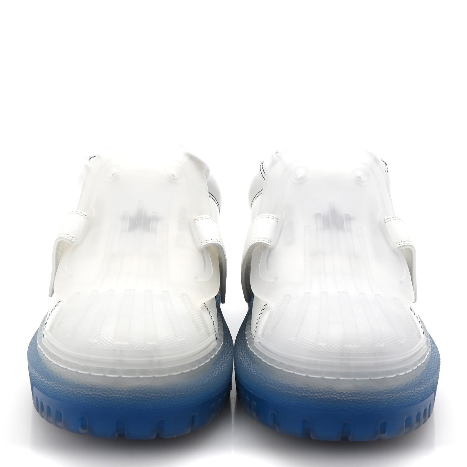 Christian Dior Calfskin Clear Rubber Dior-ID Platform Sneakers 36.5 White Deep Blue 3 of 10