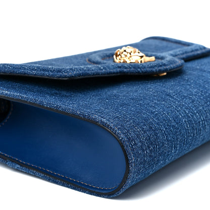 Versace Denim La Medusa Wallet On Strap Navy Blue 9 of 10