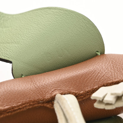 Hermes Milo Lambskin Grigri Rodeo Pegase Horse Bag Charm PM Craie Gold Vert Criquet 4 of 6