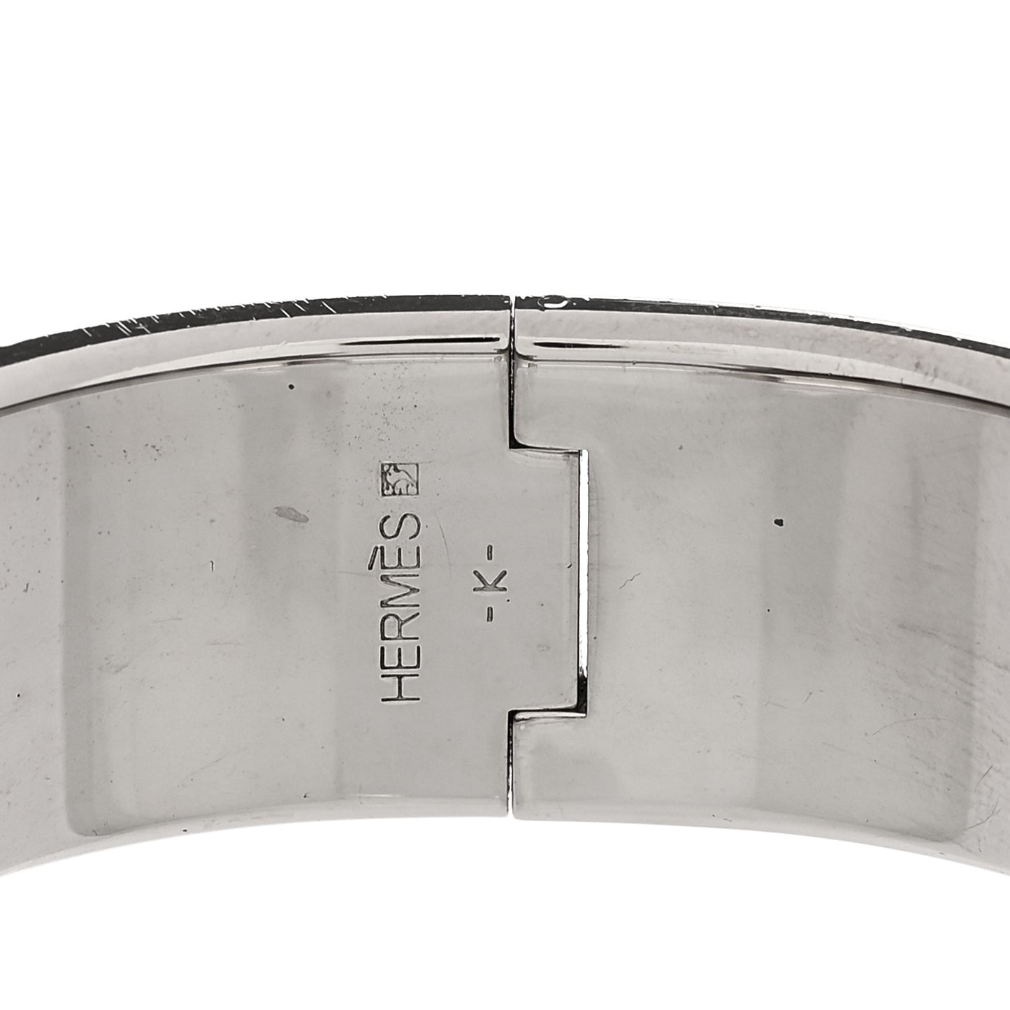 Enamel Wide Clic Clac H Bracelet PM White