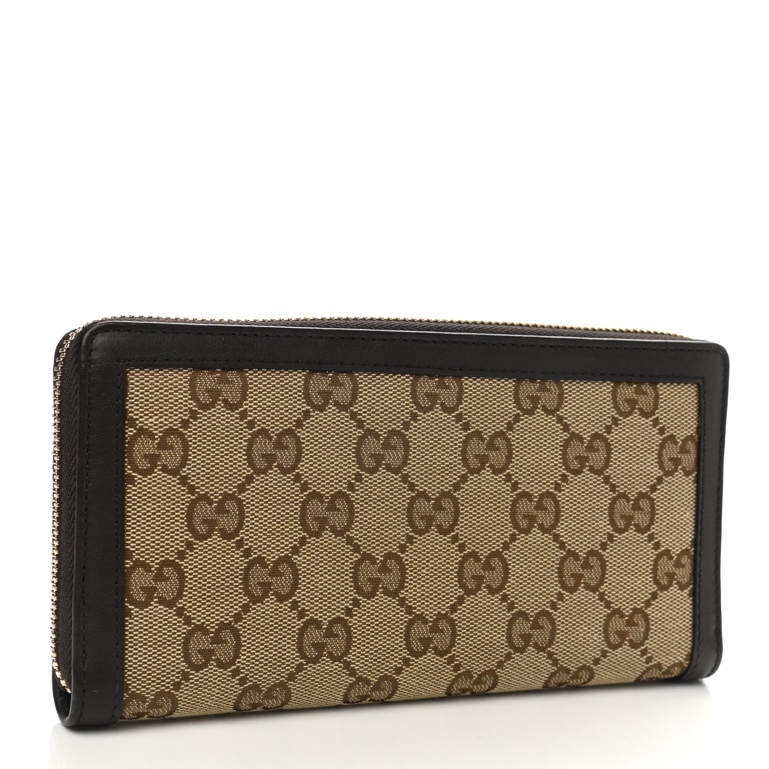 Gucci Monogram Margaux Calfskin Sukey Zip Around Wallet Beige Ebony Cocoa 3 of 8