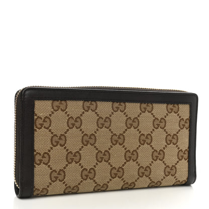 Gucci Monogram Margaux Calfskin Sukey Zip Around Wallet Beige Ebony Cocoa 3 of 8