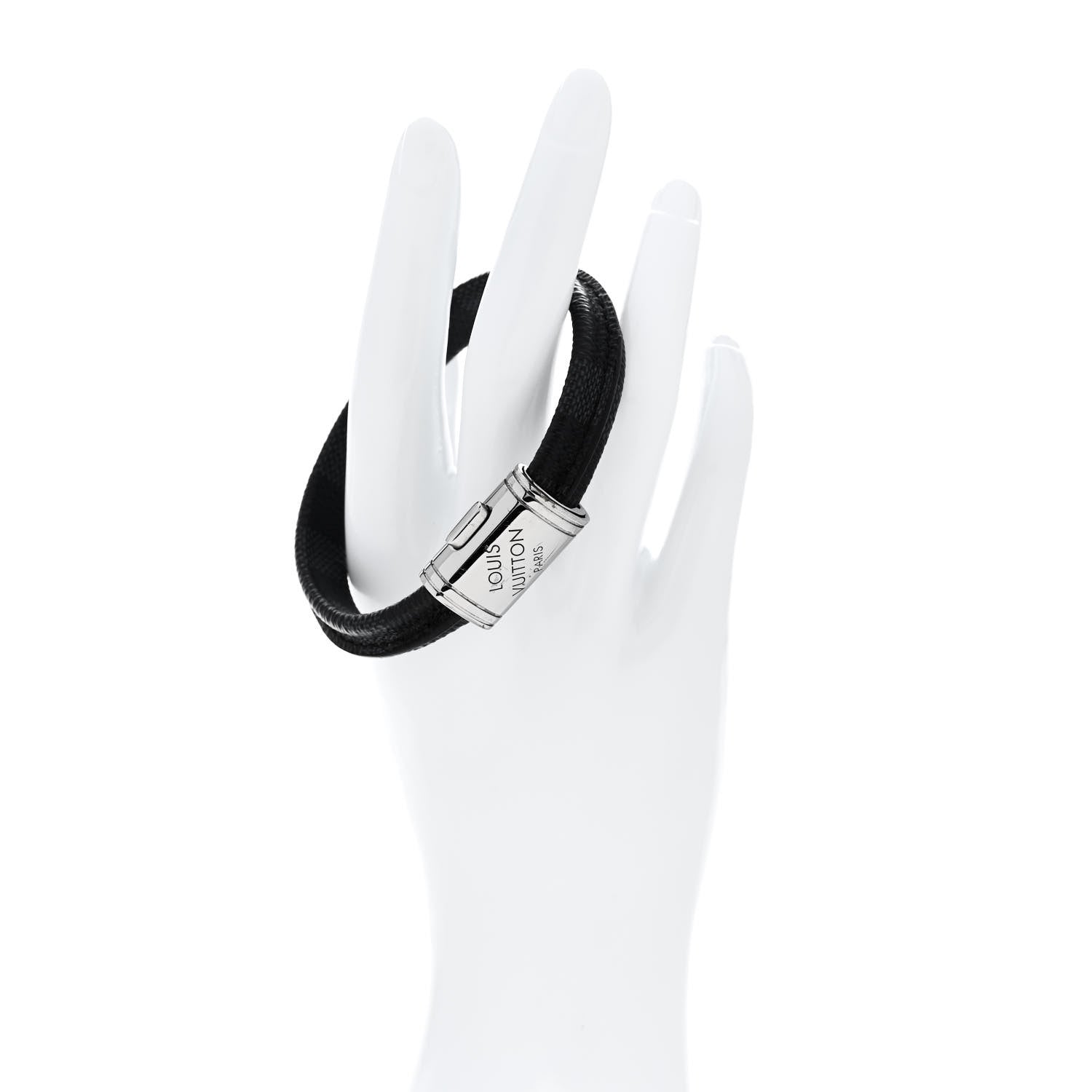 Louis Vuitton Damier Graphite Clip It Bracelet 2 of 5