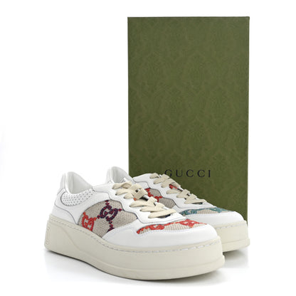 Gucci Dali Soft Calfskin GG Tennis Perforated Womens Platform 55mm Sneakers 40.5 White Multicolor 10 of 10