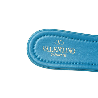 Valentino Garavani Nappa Roman Stud Flat Slide Sandals 37.5 Sky Fall 7 of 7