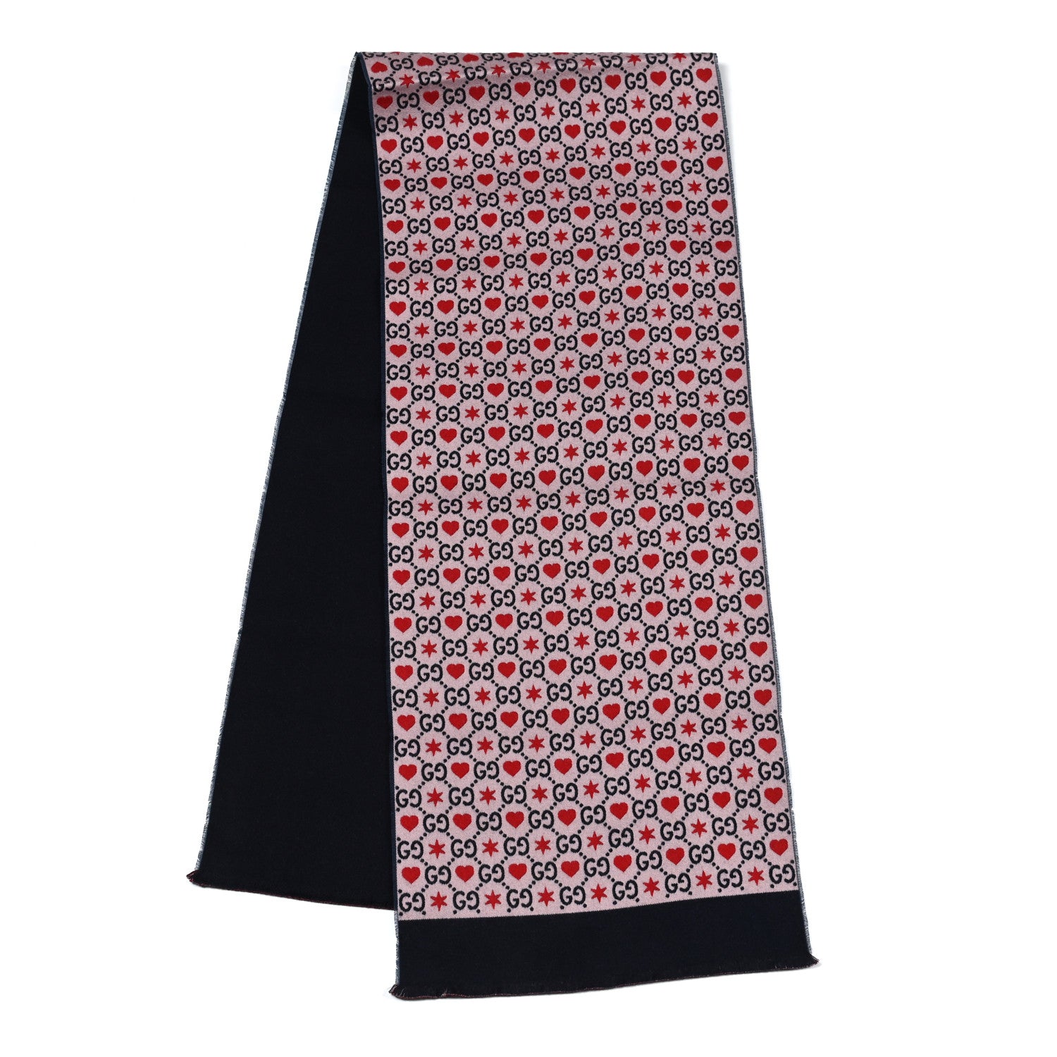 Gucci Wool Cotton GG Monogram MHerry Scarf Violet Pink 2 of 5