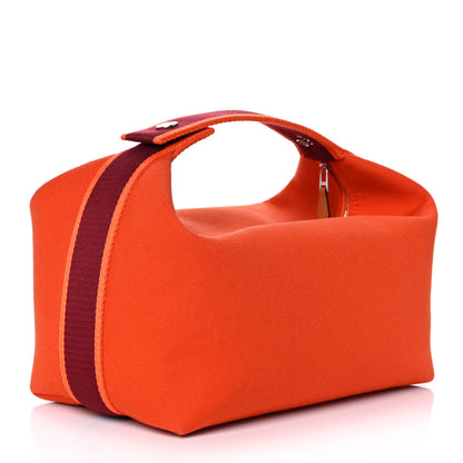 Hermes Canvas Large Bride-A-Brac Pouch Orange Feu Burgundy 3 of 11