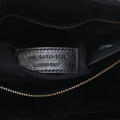 Saint Laurent Grain De Poudre Matelasse Chevron Monogram Shopping Bag Black 7 of 12