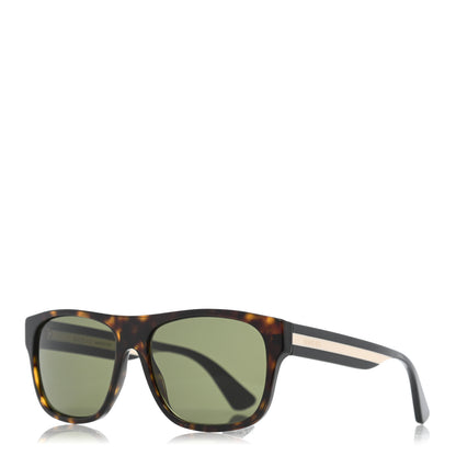Gucci Acetate Square Frame Web Sunglasses GG0341S Tortoise 1 of 13