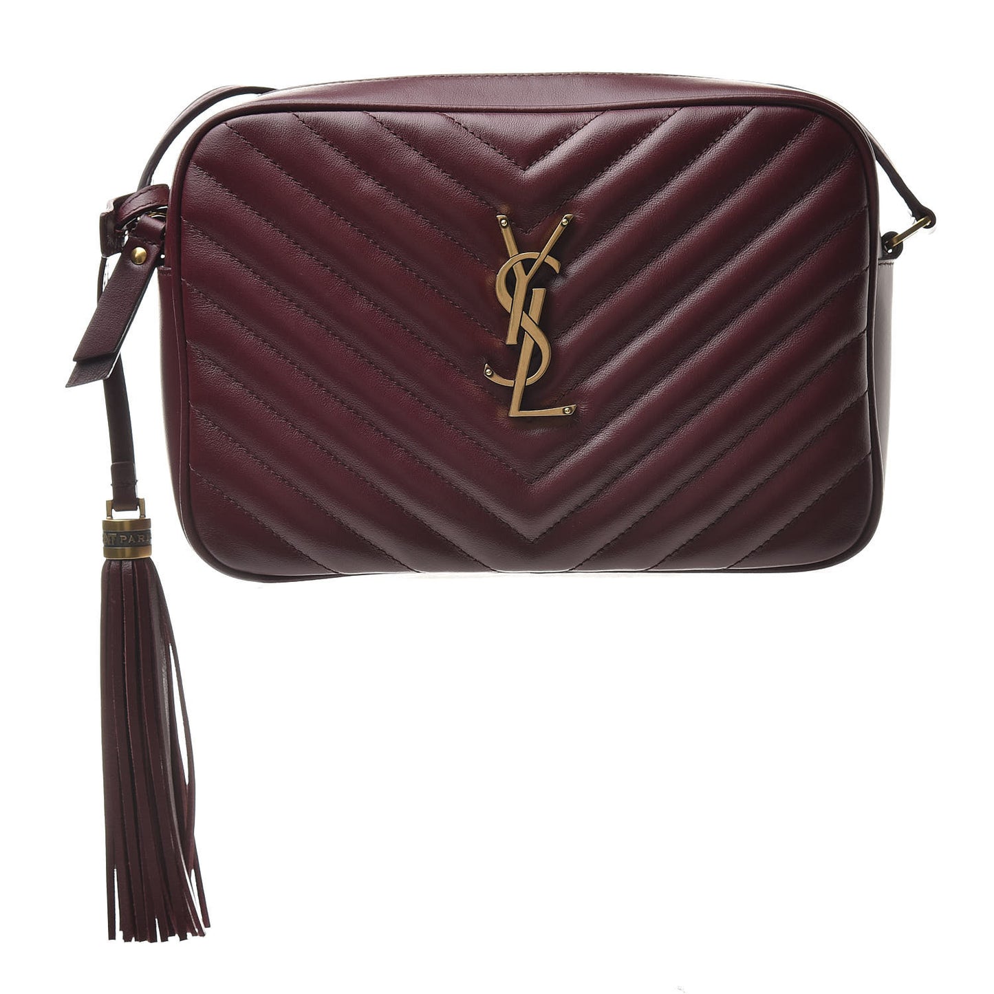 Calfskin Matelasse Monogram Lou Camera Bag Dark Legion Red
